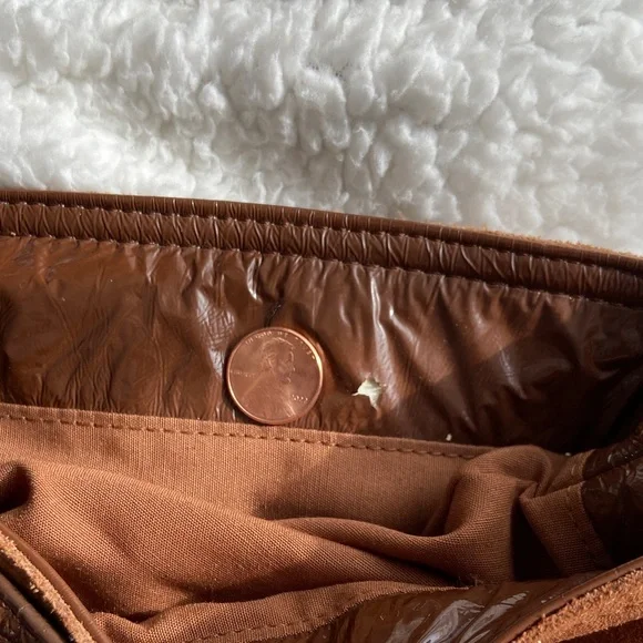 a.n.a Large Tan and Brown Suede Leather Shoulder Bag - Picture 9 of 10